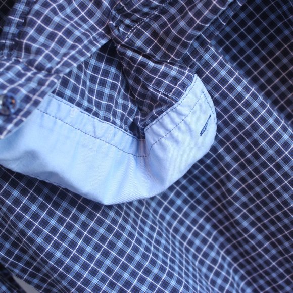 BOSS by Hugo Boss 100% cotton, tri-color blue checked shirt - Picture 10 of 13